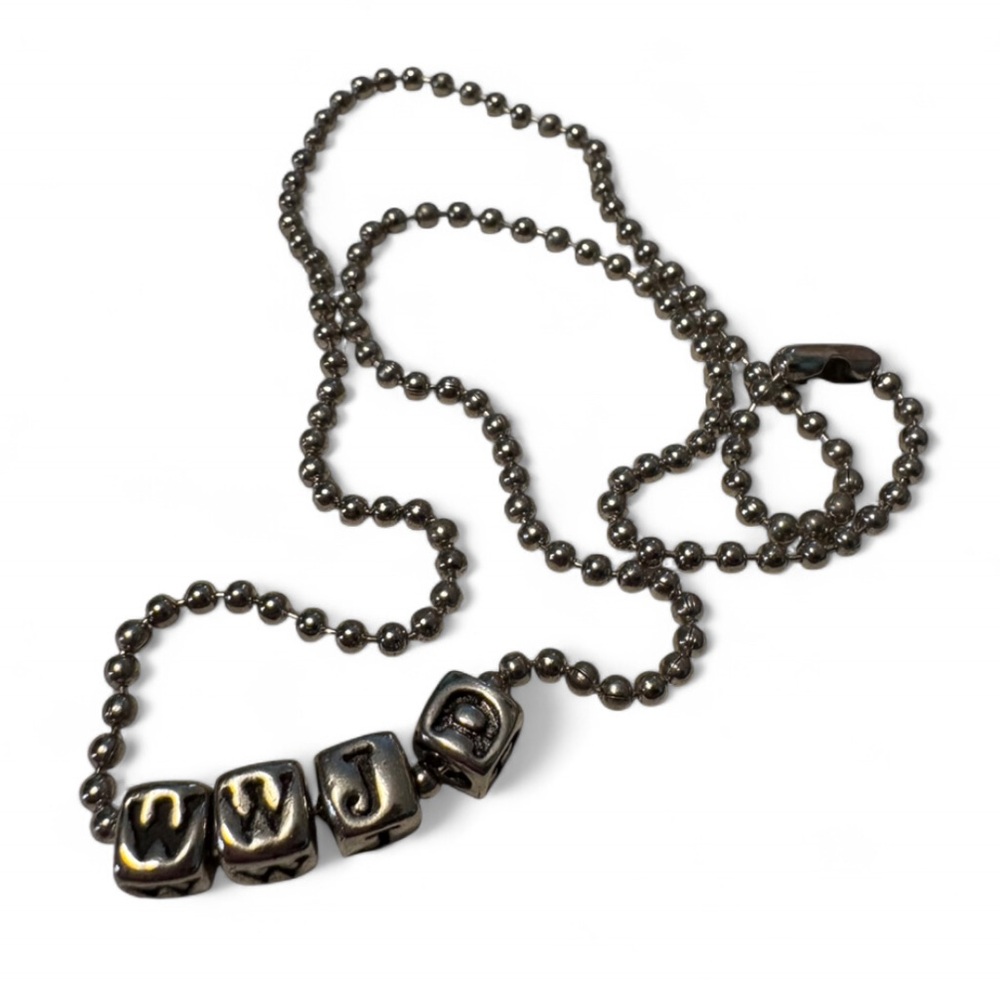 Vintage WWJD Block Charm Necklace